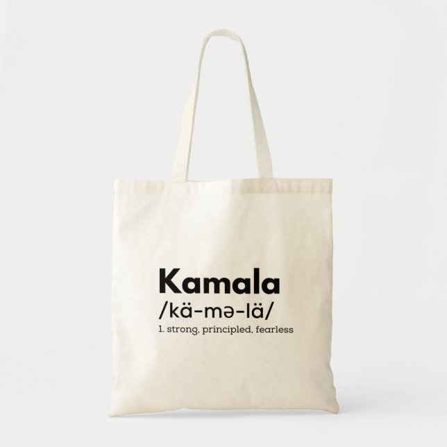 Bolso De Tela Kamala Harris, Kamala 2020 Definición T Shirt, Bid (Frente)