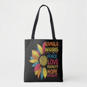 Bolso De Tela Kamala Harris Peace Love Equality Hope Diversity