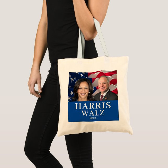 Bolso De Tela Kamala Harris Y Tim Walz 2024 (Anverso (producto))