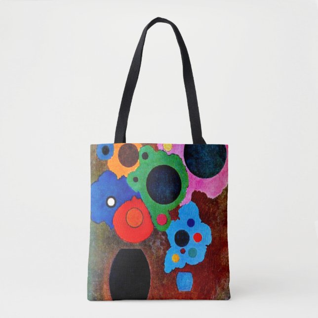 Bolso De Tela Kandinsky - arte abstracto e incrementado en negro (Anverso)