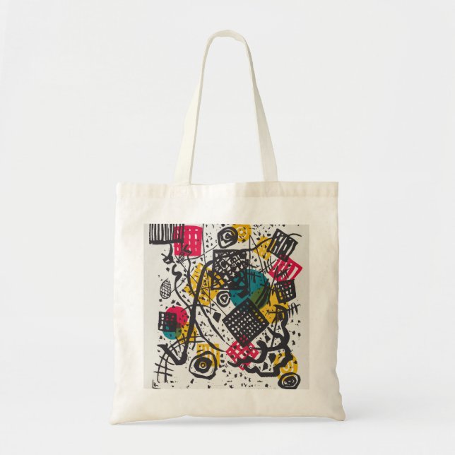 Bolso De Tela Kandinsky Pequeños Mundos V Resumen Clásico (Frente)
