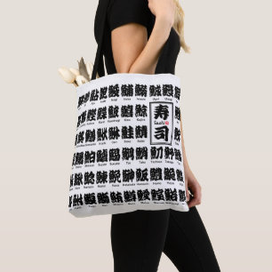 Bolso De Tela [Kanji] muchos tipos de peces para el sushi