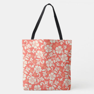 Bolso De Tela Kapalua Pareau Hawaiian Hibiscus Beach Bag