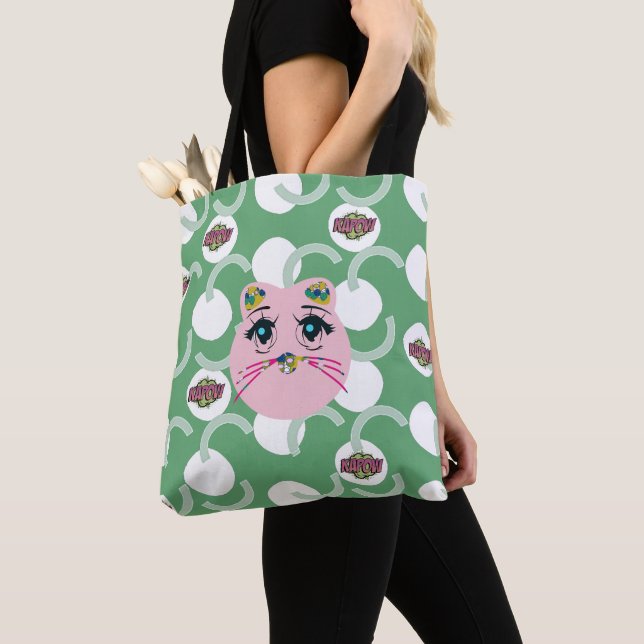Bolso De Tela Kapow Cat funky Tote Bag (Detalle)