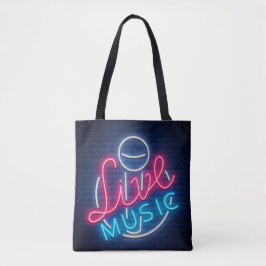 Bolso De Tela Karaoke Neon Lighting Cured Word Art Word Textos