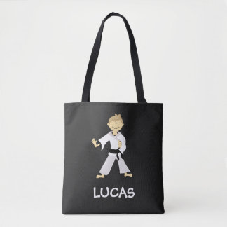 Bolso De Tela Karate Martial Arts Kempo Black Belt Boy
