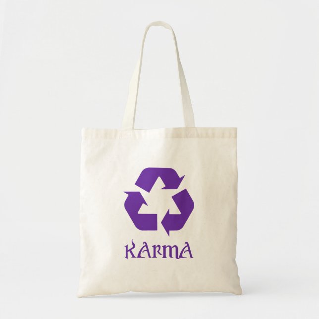 Bolso De Tela Karma recicla lo que sucede (Frente)