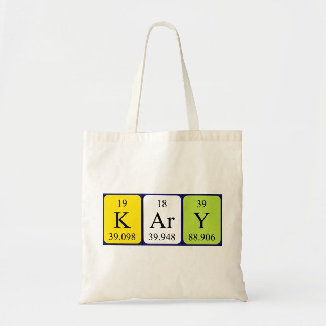 Bolso De Tela Kary nombre de tabla periódica aleta (Frente)