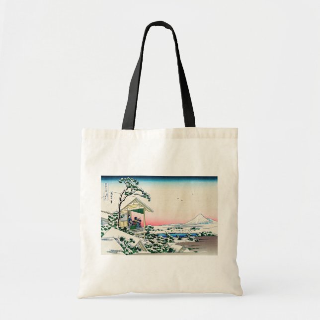 Bolso De Tela Katsushika Hokusai - Casa de té en Koishikawa (Frente)