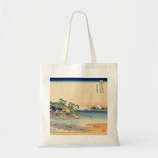 Bolso De Tela Katsushika Hokusai Enoshima en la provincia de Sag (Frente)