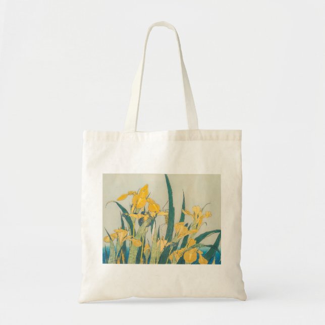 Bolso De Tela Katsushika Hokusai - Grasshopper e Iris (Frente)