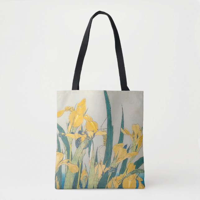 Bolso De Tela Katsushika Hokusai - Grasshopper e Iris (Anverso)