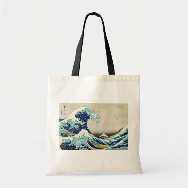 Bolso De Tela Katsushika Hokusai - La gran ola de Kanagawa (Frente)