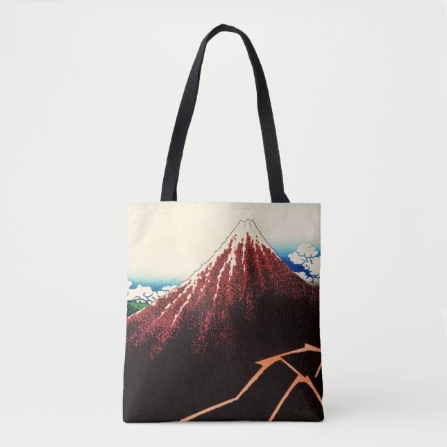 Bolso De Tela Katsushika Hokusai - Rayos debajo de la cumbre (Anverso)