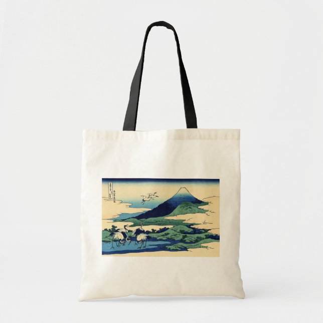 Bolso De Tela Katsushika Hokusai - Umegawa en la provincia de Sa (Frente)