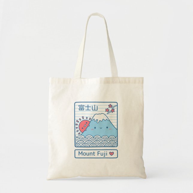 Bolso De Tela Kawaii ama el Monte Fuji y el Doodle Japón del Sol (Frente)