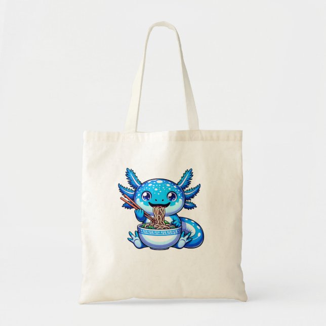 Bolso De Tela Kawaii Axolotl Ramen Anime Cutecore Adolescentes T (Frente)
