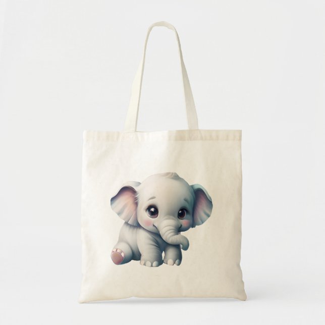 Bolso De Tela Kawaii Baby Elephant (Frente)