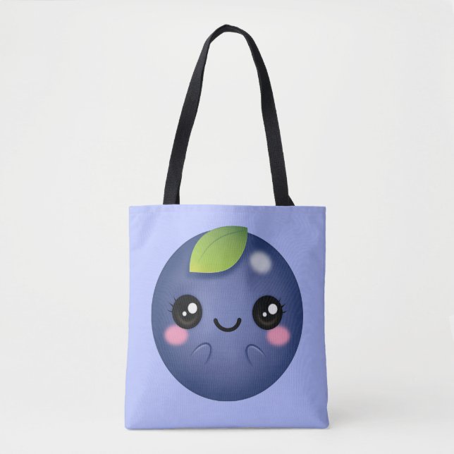 Bolso De Tela Kawaii Blueberry (Anverso)
