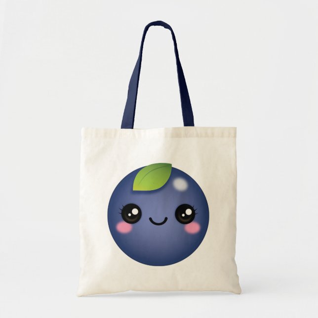 Bolso De Tela Kawaii Blueberry Tote Bag (Frente)