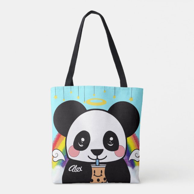 Bolso De Tela Kawaii Boba Panda Bear Tote Bag (Reverso)