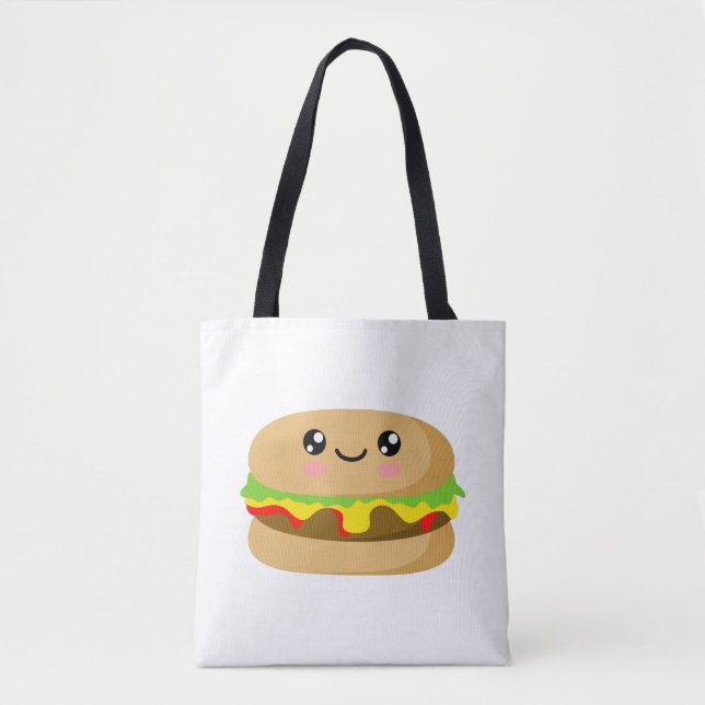 Bolso De Tela Kawaii Burger (Anverso)