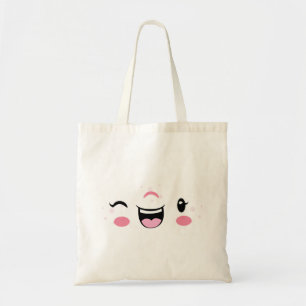 Bolso De Tela Kawaii Cara Tote Bag