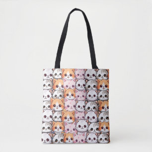 Bolso De Tela Kawaii Cat feline Kitten mascota cara palo de impr