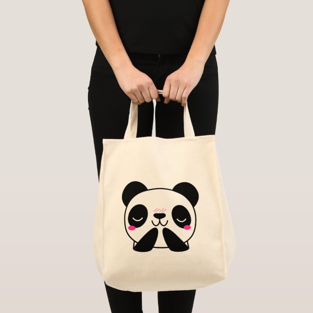 Bolso De Tela Kawaii Cute Panda T-Shirt (Anverso (producto))
