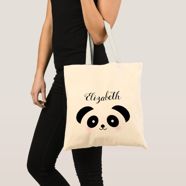Bolso De Tela Kawaii Cute Personalizado Panda Bear Nombre Person (Anverso (producto))