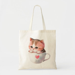 Bolso De Tela Kawaii Cute Strite Pink Chibi Cat