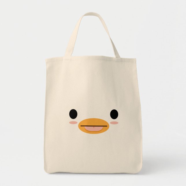 Bolso De Tela Kawaii Duck Tongue "Demasiado lindo para ser serio (Frente)