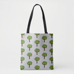 Bolso De Tela Kawaii feliz árbol de manzanas