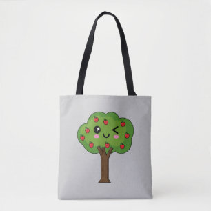 Bolso De Tela Kawaii feliz árbol de manzanas