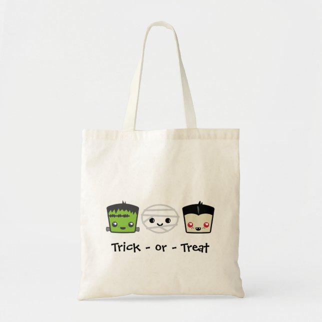 Bolso De Tela Kawaii Frankenstein Mummy Dracula Tote Bag (Frente)