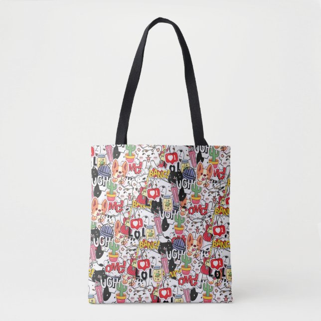 Bolso De Tela kawaii funny pet design - cute animal lover  (Anverso)