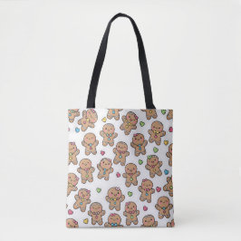 Bolso De Tela Kawaii Gingerbread Men Christmas Tote Bag