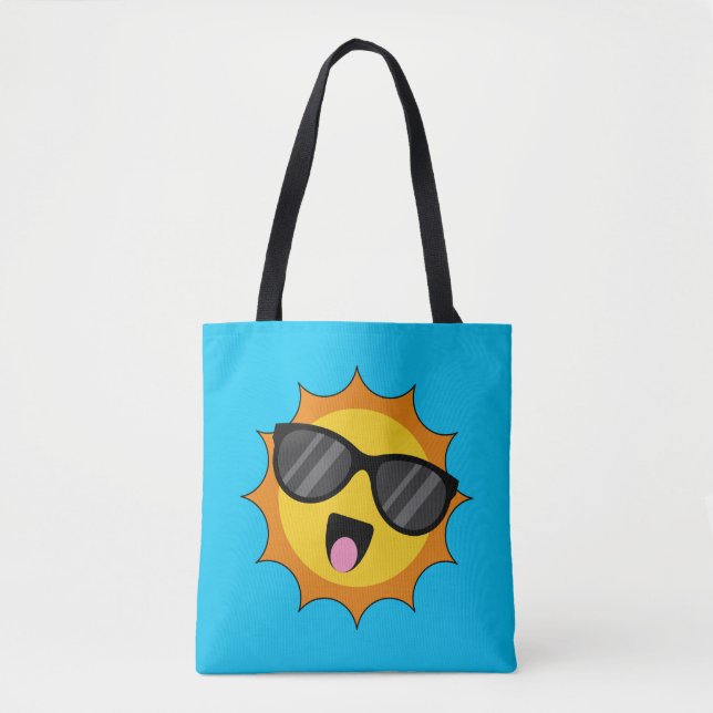 Bolso De Tela Kawaii Happy Sun con gafas de sol (Anverso)