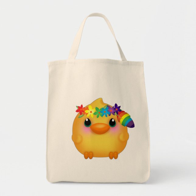 Bolso De Tela Kawaii Hippy Chick (Frente)