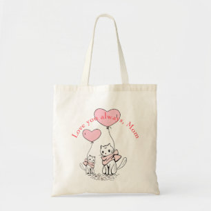 Bolso De Tela Kawaii Mom Cat & Kitten Personalizado