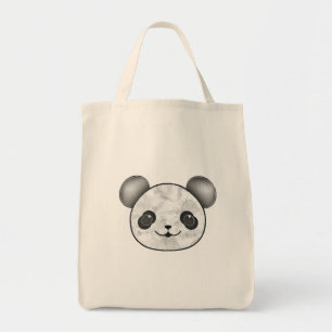 Bolso De Tela Kawaii Panda Dibujando En Blanco Y Negro