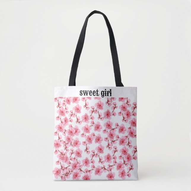 Bolso De Tela kawaii pink cherry blossoms (Anverso)