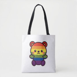 Bolso De Tela Kawaii Rainbow Teddy - Una elegante fiesta del org