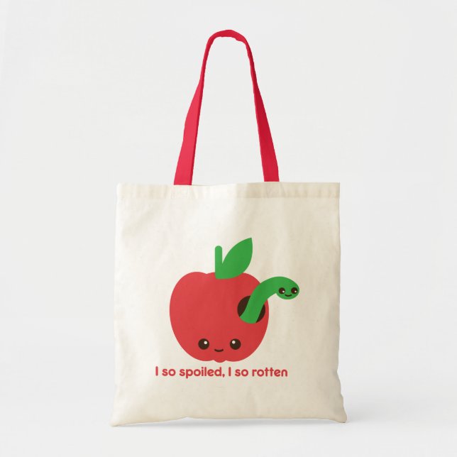 Bolso De Tela Kawaii Rotten Apple (Frente)