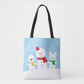 Bolso De Tela Kawaii Snow Day with Bunny & Bear