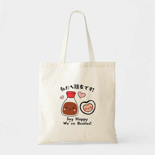 Bolso De Tela Kawaii Sushi & Soy Sauce Besties (Frente)