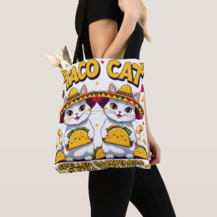 Bolso De Tela Kawaii Taco Cat Palindrome Fiesta Art
