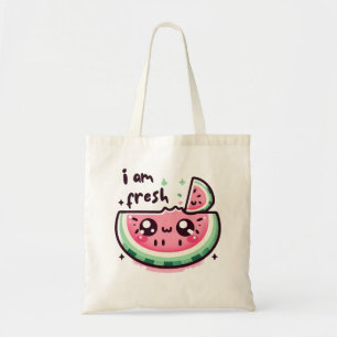 Bolso De Tela Kawaii watermelon with the phrase “I am fresh” – C