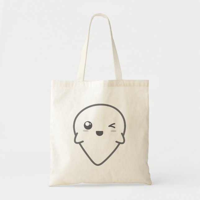 Bolso De Tela Kawaii Winking Ghost Tote Bag (Frente)
