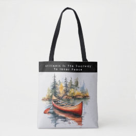 Bolso De Tela Kayak de Acuarela en el Lago